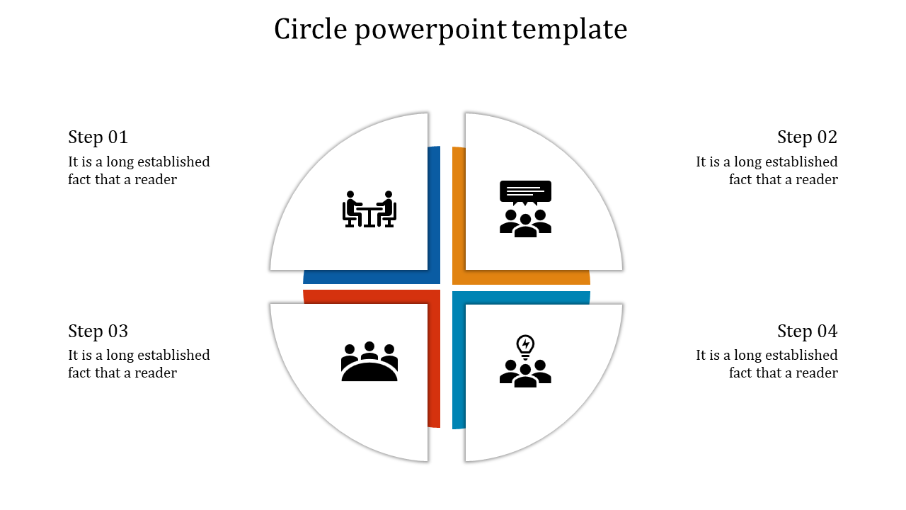 Fantastic Circle PowerPoint Template with Four Nodes